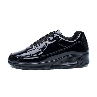 

2018 spring new mens shoes bright leather high-top shoes Korean version of breathable sports shoes fashion wild casual shoes