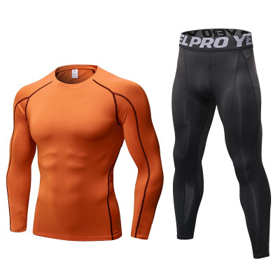 

New Compression Tracksuit Fitness Tight Sportswears Running Set T-shirt Leggings Men Gym Sport Suit