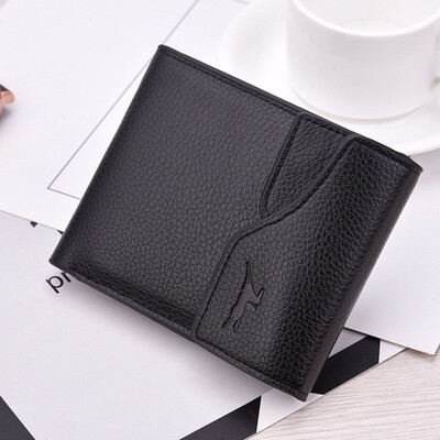 

Mens Korean version wallet short mens vertical multi-function folding Mini buttons small wallet simple tide