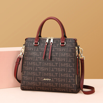 

MashaLanti Womens bag fashion handbag large capacity versatile shoulder bag casual messenger bag C285B with red wine