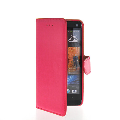 

MOONCASE Wallet Side Flip Leather Card Slot Pouch Stand Back Case Cover For HTC One M7 Hotpink