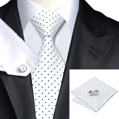 

2016 New Hot selling Vogue Men Silk Tie Set High Quality 100 Silk Necktie Handkerchief Cufflink Set for Formal Wedding Party