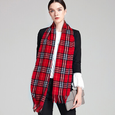 

WILLIAM&KATE William Kate British Plaid Wool Scarf Red Small WJ36683