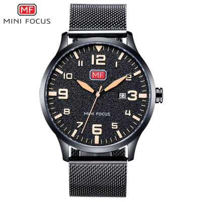 

MINI FOCUS Fashion Business Stainless Steel Strap Men Quartz Watch MF0158GS