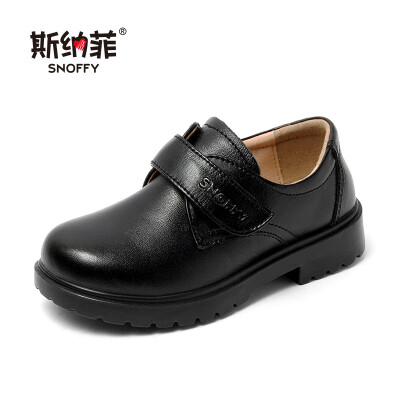 

Snaf childrens shoes boys leather shoes first layer cowhide 2018 autumn new black four seasons students performance shoes leather childrens shoes 18818 black 33