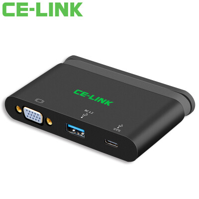 

CE-LINK Type-C Converter VGAUSB30Type-C Adapter Docking Station Splitter Black 4435