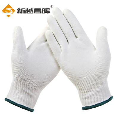 

Xinyue Changhui labor insurance gloves PU nylon gloves wear-resistant anti-slip coated palm dipping rubber hanging gloves oil line gloves breathable site work protective gloves 12 B11428