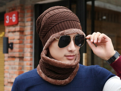 

New Fashion Hats Men Winter Wool Ski Hat scarf Set Head hooded Cap Earmuffs Head Caps Male beanie mask balaclava gorro masculino