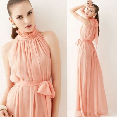 

Long dress Shoulder&Neck Chiffon Dress Overlength dress skirt