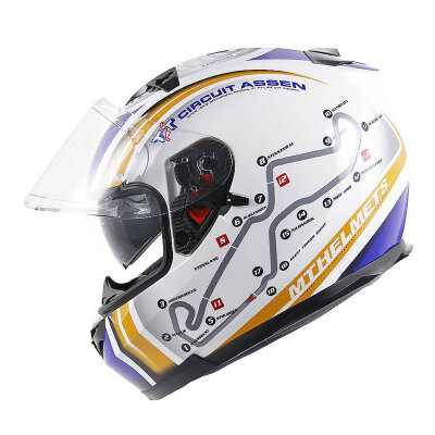 

MT HELMETS 960 double lens motorcycle helmet full cover men&women full face helmet electric car helmet helmet winter personality warm white blue Isle of Man TT XL code