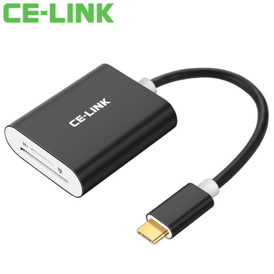 

CE-LINK Type-C Card Reader Camera SD Phone TF Card Multifunction One OTG Converter Supports Reading SDTF Black 01 Meter 4511