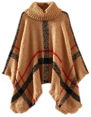 

Mooncolour Women's Assorted Colors Striped Irregular Knitting Cape Cloak