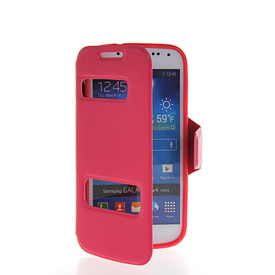 

MOONCASE Кожа сторона стойки сальто Shell задняя крышка чехол для Samsung Galaxy I9190 S4 Mini Ярко-розовый