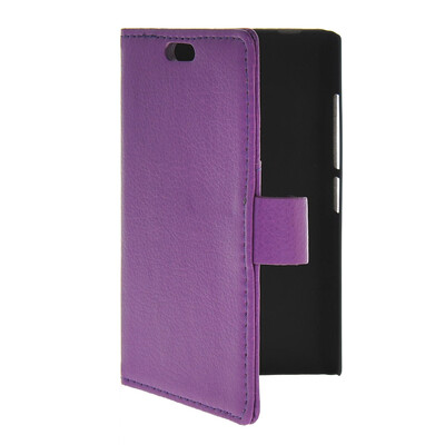 

MOONCASE Slim Leather Flip Wallet Card Pouch with Kickstand Shell Back ЧЕХОЛ ДЛЯ Nokia X2 Purple