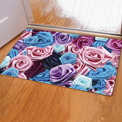 

Bingyou 5D printing mats vacuum anti-slip door mats home door mats balcony door bathroom floor mat rose 6040cm