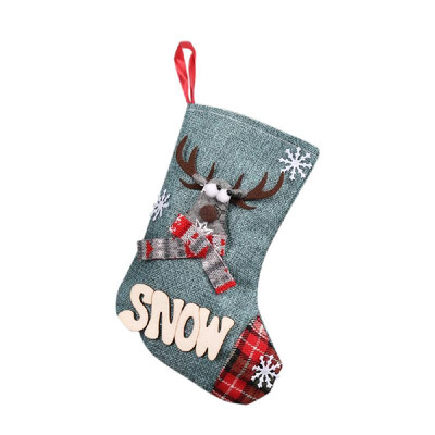 

Christmas Stocking Socks Gift Candy Bags Xmas Tree Ornament Pendant Party Decorations Santa Snowman Reindeer