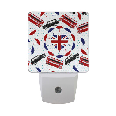 

ALAZA LED Night Light With Smart Dusk To Dawn SensorGrunge Flag Of Great Britain Plug In Night Light