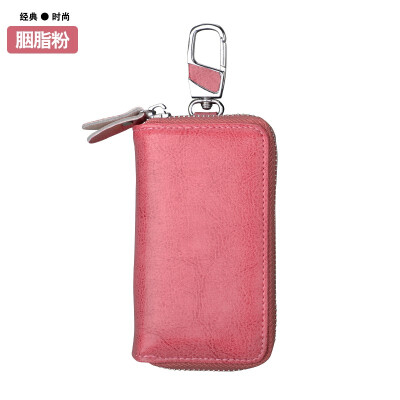 

Zipper leather car key bag mens key bag womens waist