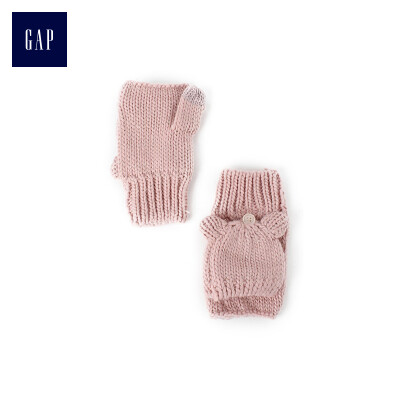 

GAP flagship store girl bear ear shape folding fingerless touch screen childrens knit gloves warm gloves female winter 749531 pink L