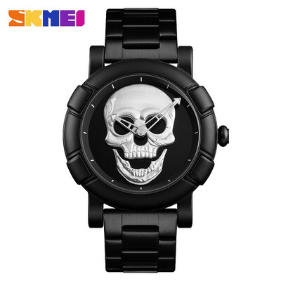 

SKMEI quartz watch creative mens alloy strap mens watches personality Novelty 30 m waterproof watch Relogio Masculino 9178