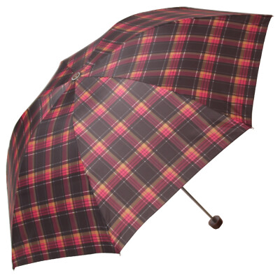 

[Jingdong supermarket] paradise umbrella Scottish style lattice three fold umbrella sunny umbrella camel 339S