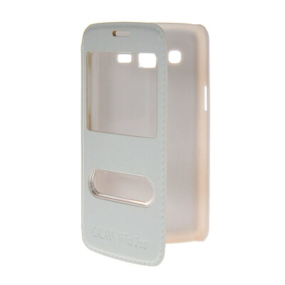 

MOONCASE View Window Leather Side Flip Pouch Stand Shell Back Case Cover for Samsung Galaxy Win Pro G3812 White