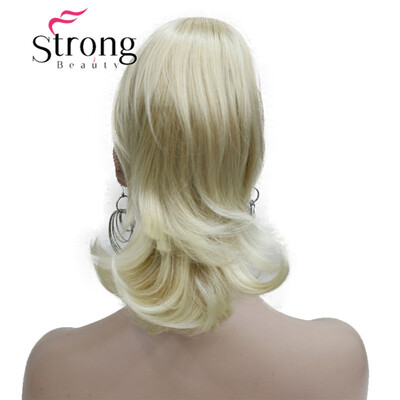 

StrongBeauty 12" Dual Use Wavy Styled Clip in Claw Ponytail Hair Extension Blonde Synthetic Hairpiece with a Jawclaw Clip