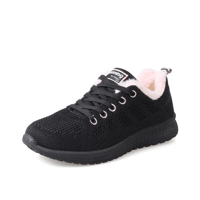 

New Style Winter Sneakers For Women Thermal Sport Shoes Woman Lightweight Super Warm Running Shoes Comfortable Black Sneaker