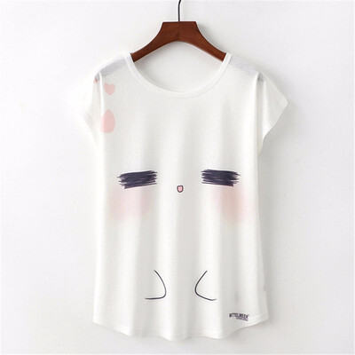 

Summer Women T Shirt lovely Harajuku Kawaii Cute Style Letter Print T-shirt