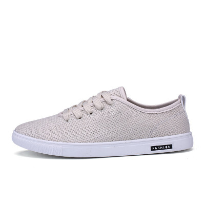 

New spring&summer linen lace low shoes youth students breathable casual shoes mens Korean canvas shoes