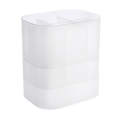 

MINISO transparent frosted storage box three-piece simple design free combination environmental protection material storage box white