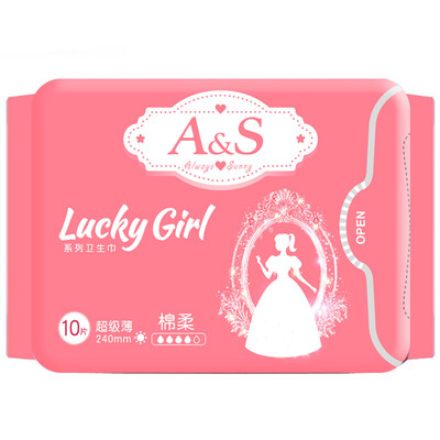 

AS (Always Sunny) sanitary napkin lucky girl cotton soft ultra-thin sanitary napkins 240mm * 10 (US FDA certification