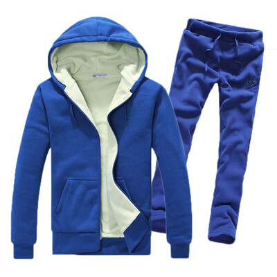 

Zogaa Winter Mens Suit Thick Add Wool Hooded Couple