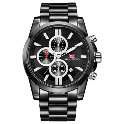 

BOFUTE Male Watches Fashion Business Watch Quartz Watches True Three Eyes Calendar Luminous Waterproof Metal Strap 0134G