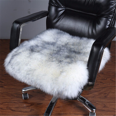 

2018 Newest Winter Wool Cushion Chair Cushion Fur Office Pad Padded Plush Back Pad Computer Chair Square Pad