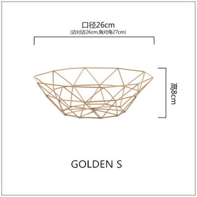 

Nordic ins home storage decorative craft ornaments black gold wrought iron fruit snack basket metal storage basket fruits plate
