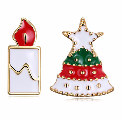 

Yoursfs New fashion Christmas series dripping oil Christmas tree candle stud earrings