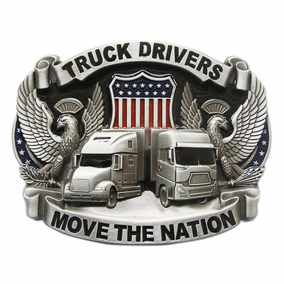

New Vintage Enamel Nation Road Truck Driver Belt Buckle Gurtelschnalle Boucle de ceinture