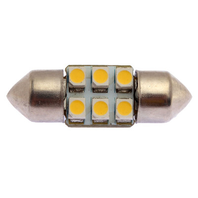 

новые 1 x машину купол 6 3528-smd привел колба свет 31mm теплые белые лампы внутренних дел фестон