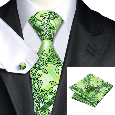 

2016 New Hot selling Vogue Men Silk Tie Set High Quality 100% Silk Necktie Handkerchief Cufflink Set for Formal Wedding Party