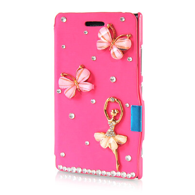 

MOONCASE Luxury Flower Crystal Leather Side Flip Wallet Pouch ЧЕХОЛ ДЛЯ Nokia Lumia 925