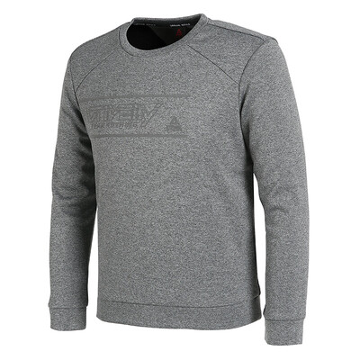 

PEAK mens autumn&winter new round neck caught fur warm sweater comfortable sports shirt DF684041 deep flower gray X2L code