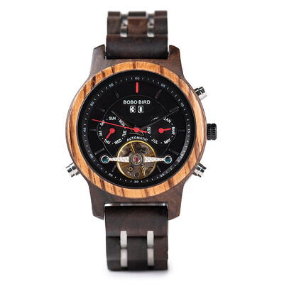 

BOBO BIRD wooden mechanical watch with tourbillon Q27