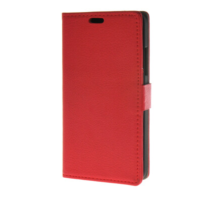 

MOONCASE Litch Skin Leather Wallet Flip Card Slot Holster Pouch Stand Shell Back Case Cover for Microsoft Lumia 640 Red