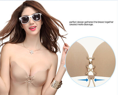 

Seamless One-piece Push Up Bras for Women ABCD Cup for Party Dress Sexy Silicone Wing Bras