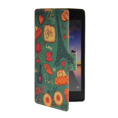 

MOONCASE Cute Pattern Leather Side Flip Wallet Card Slot Pouch Stand Shell Back Case Cover For Huawei Ascend P7