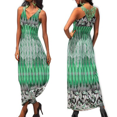 

Womens V-Neck High Waist Summer Beach Women Dress