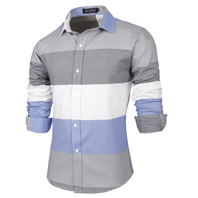 

Zogaa New Men' Shirt Stripe Leisure