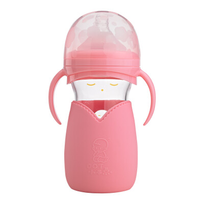 

Small Dot DOT anti-flatulence easy to suck cute baby newborn wide temperature warm glass bottle 160ml pink