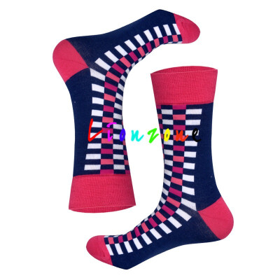 

LIONZONE 2018 New Arrived Happy Socks Unisex Men Women Striped Lattice Dot Design Colorful Cotton Socks Leisure Socks Funny Gift